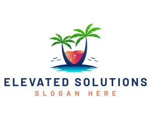 Palm Tree Island Drink logo design