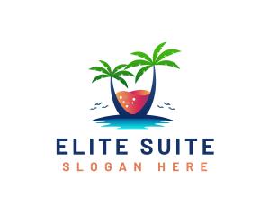 Palm Tree Island Drink logo design