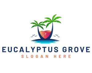 Palm Tree Island Drink logo design