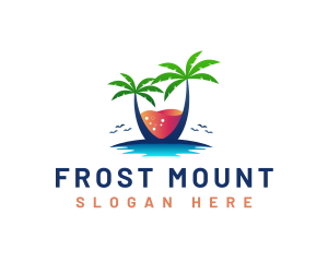 Palm Tree Island Drink logo design