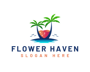 Palm Tree Island Drink logo design