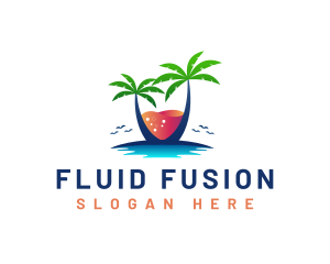 Palm Tree Island Drink logo design