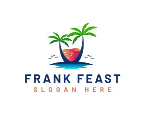 Palm Tree Island Drink logo design