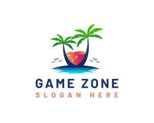 Palm Tree Island Drink logo design