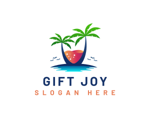 Palm Tree Island Drink logo design