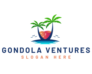 Palm Tree Island Drink logo design