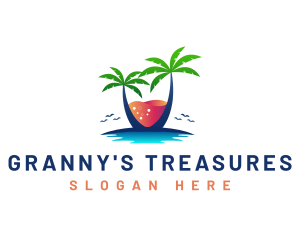 Palm Tree Island Drink logo design