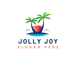 Palm Tree Island Drink logo design