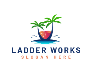 Palm Tree Island Drink logo design