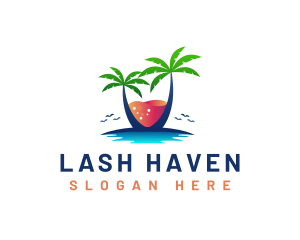 Palm Tree Island Drink logo design