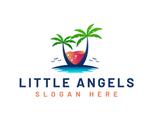 Palm Tree Island Drink logo design