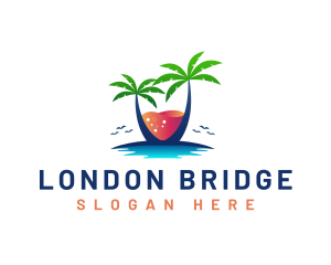 Palm Tree Island Drink logo design