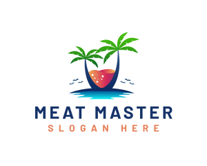 Palm Tree Island Drink logo design