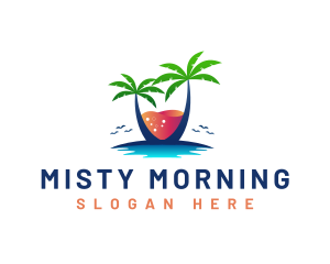 Palm Tree Island Drink logo design