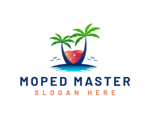 Palm Tree Island Drink logo design