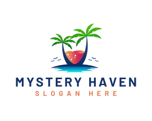 Palm Tree Island Drink logo design