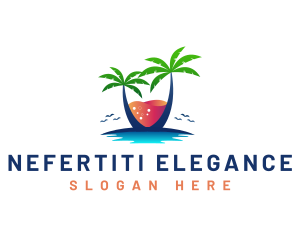 Palm Tree Island Drink logo design