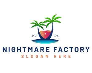 Palm Tree Island Drink logo design