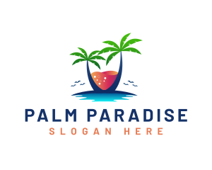 Palm Tree Island Drink logo design