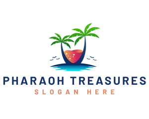 Palm Tree Island Drink logo design