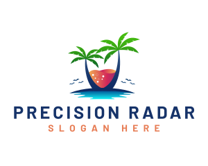 Palm Tree Island Drink logo design