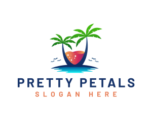 Palm Tree Island Drink logo design