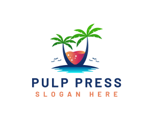 Palm Tree Island Drink logo design