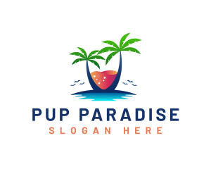 Palm Tree Island Drink logo design