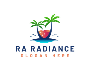 Palm Tree Island Drink logo design