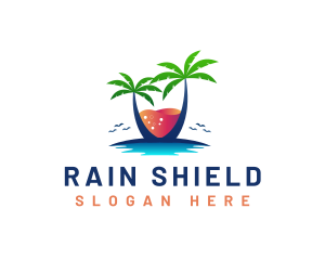 Palm Tree Island Drink logo design