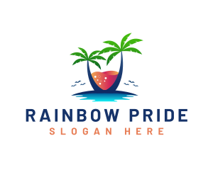 Palm Tree Island Drink logo design