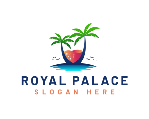 Palm Tree Island Drink logo design