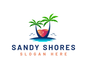 Palm Tree Island Drink logo design