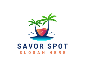 Palm Tree Island Drink logo design