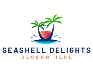 Palm Tree Island Drink logo design