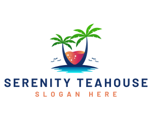 Palm Tree Island Drink logo design