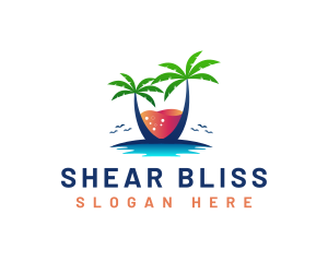 Palm Tree Island Drink logo design