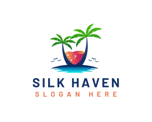 Palm Tree Island Drink logo design