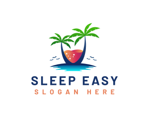 Palm Tree Island Drink logo design