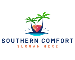 Palm Tree Island Drink logo design