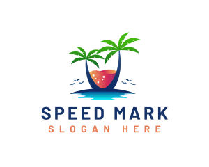 Palm Tree Island Drink logo design