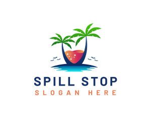 Palm Tree Island Drink logo design