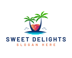 Palm Tree Island Drink logo design