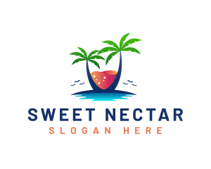 Palm Tree Island Drink logo design