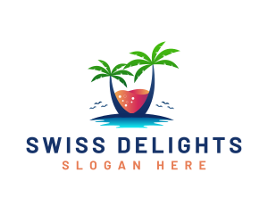 Palm Tree Island Drink logo design