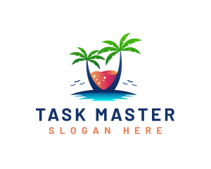 Palm Tree Island Drink logo design