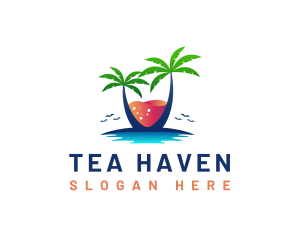 Palm Tree Island Drink logo design