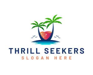 Palm Tree Island Drink logo design