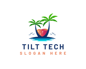 Palm Tree Island Drink logo design