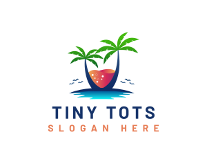 Palm Tree Island Drink logo design